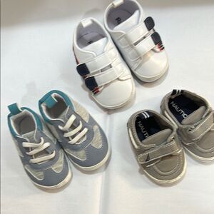 Nautica and other brands bundle of 3 pair infant shoes EUC